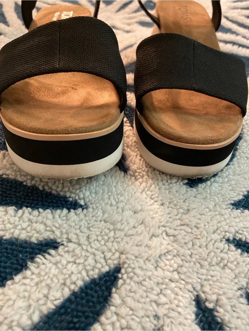 Toms Black Diana Wedge Sandals